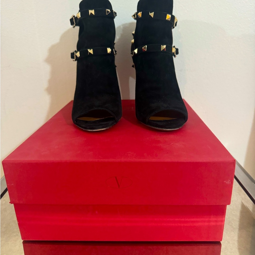 Valentino Suede Ankle Boots with Studs